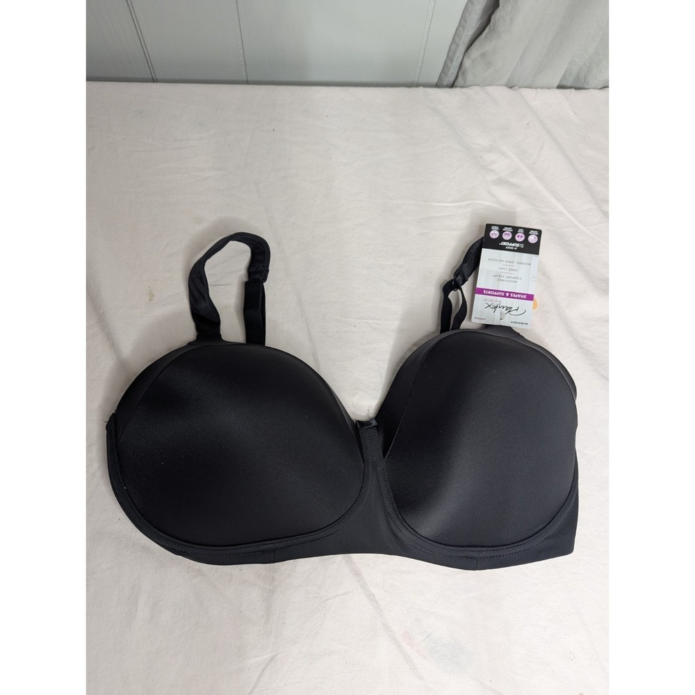 Playtex Secrets Shapes supports 36DD black NO wire wireless wirefree US4824 bra